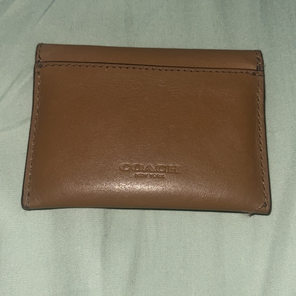 Brown Coach wallet with blue glitter accents - Picture 3 of 4